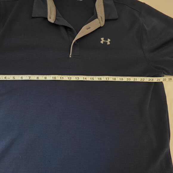 Under Armour Men's Heatgear Short Sleeve Navy Blue Polo Shirt, Size XXL - Picture 3 of 6